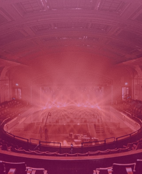 Leith Theatre with pink overlay