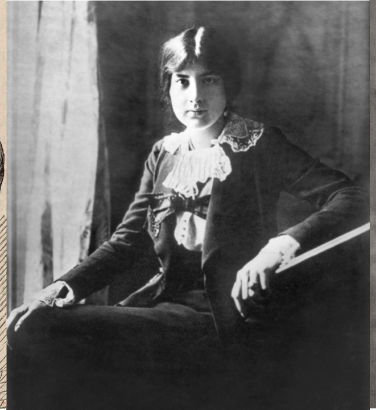 A drawing and two photographs of women in distinctive fashions of the period (around 1855, 1918 and 1913), all three looking out towards the viewer