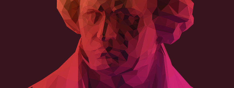 An abstract statue of Beethoven